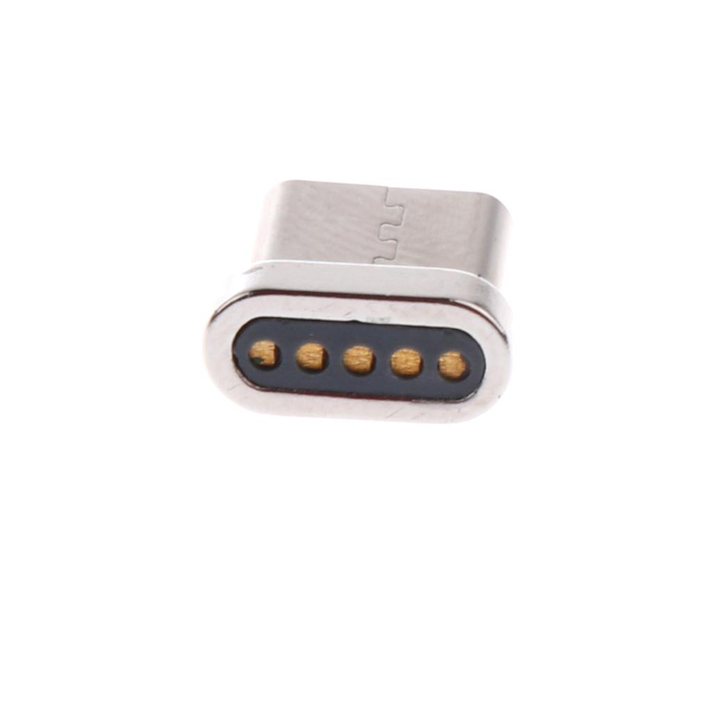 Aluminum USB Type C Magnetic Tip Convert Connector for Samsung Galaxy S8 NEW MacBook Laptop Silver