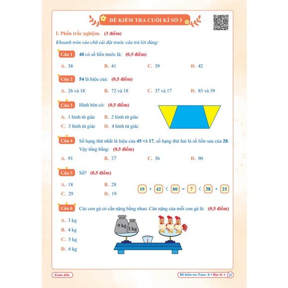 Sách - Combo Đề Kiểm Tra Toán và Tiếng Việt lớp 2 - Cánh Diều Học Kì 1
