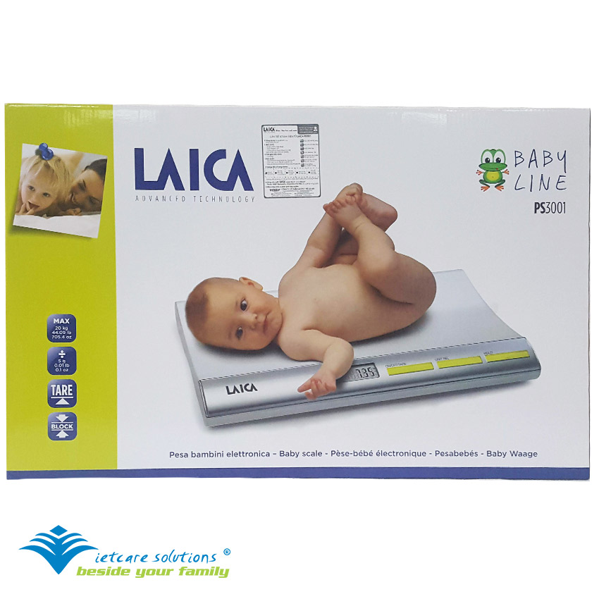 Cân Trẻ Sơ Sinh Điện Tử LAICA BF 2051 - ITALY - Tối Đa 20Kg + Thước Đo Chiều Cao 150Cm - Giá Đỡ Chắc Chắn