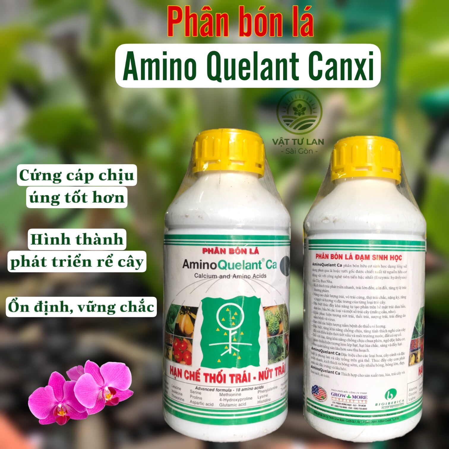 PHÂN BÓN LÁ CAO CẤP AMINO CANXI - 1 LÍT