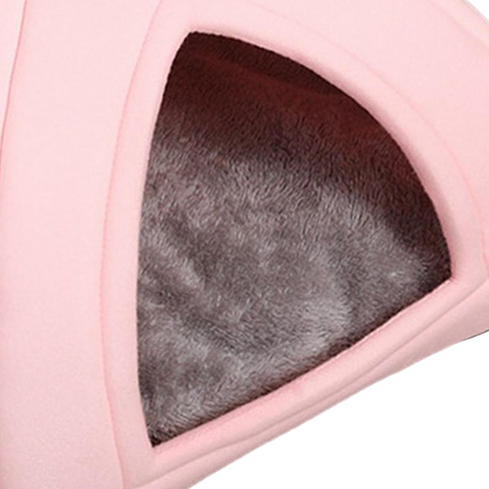 Plush Cave Pet Bed Dog Tent Hut Cozy Removable Washable Pad Cat Warm House for Kitten Sleeping Rabbit+Plush Cave Pet Bed Dog Tent Hut Cozy Removable W
