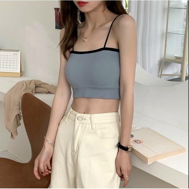 M14. Áo 2 dây croptop cotton, áo bra quây cotton mềm mịn cá tính sẵn mút ngực (có sẵn - miễn ship)