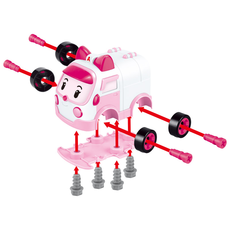 Đồ Chơi ROBOCAR POLI Đồ Chơi Lắp Ráp Xe Cứu Thương Amber 3750BHX802