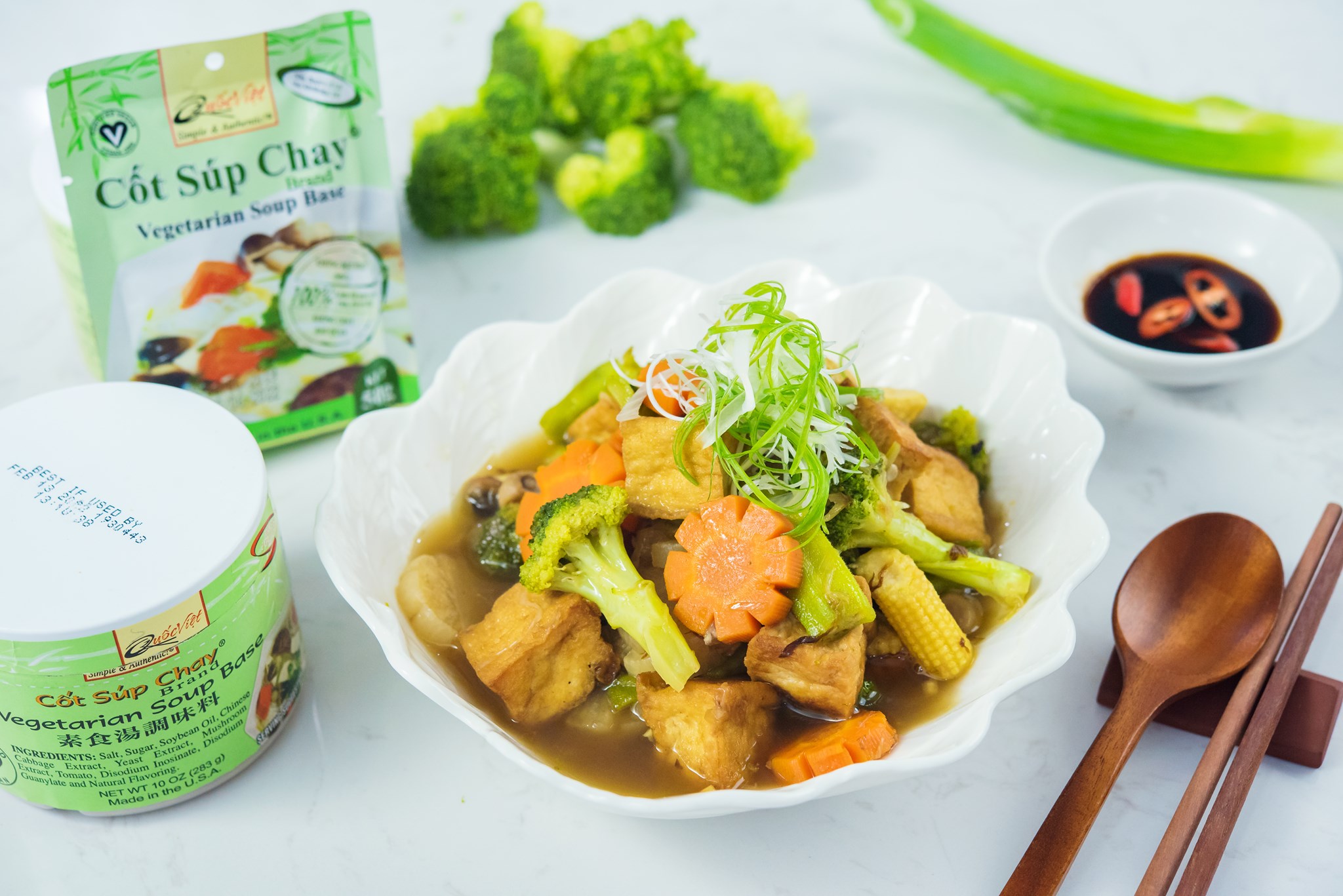 COMBO 2 Gói Gia Vị Nấu Súp Chay Cốt Quốc Việt - 2 x 50g - gia vị dành cho món ăn thuần chay - VN10507