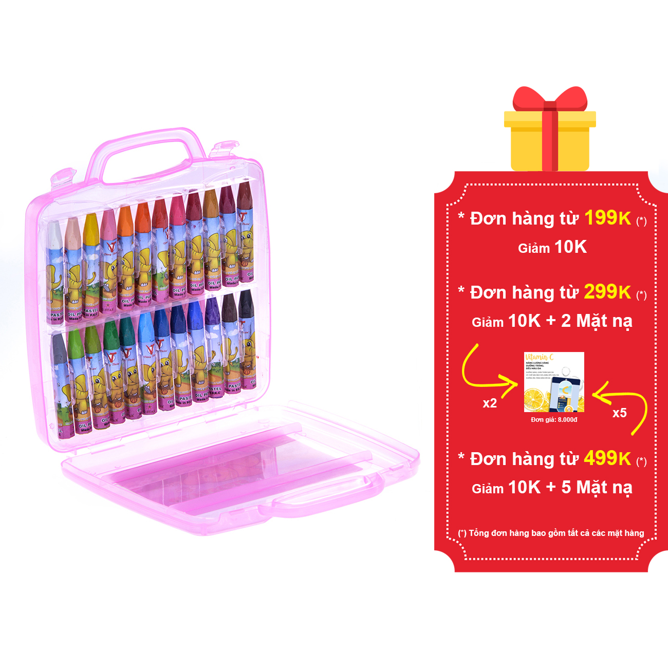 Bút sáp dầu 24 màu hộp nhựa