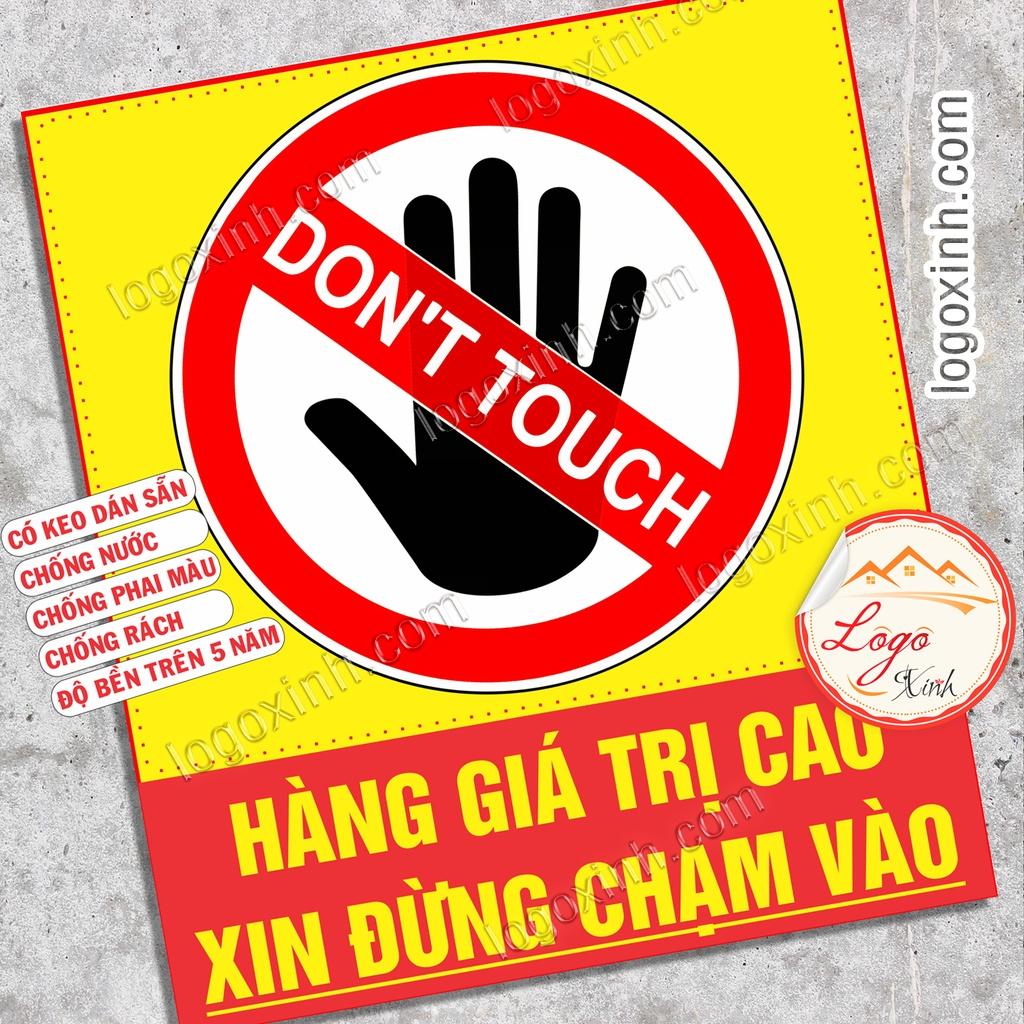 Logo Tem Sticker Yêu Cầu Không Chạm Vào Hiện Vật, Hàng Có Giá Trị Cao, Cảnh Báo Không Chạm Do Not Touch, Chất Liệu Decal