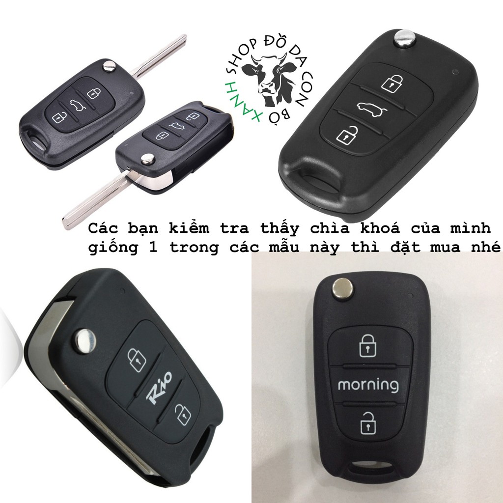 Bao Da dành cho chìa Khoá Kia Morning, Caren, Forte, Sorento, Rio, Sportage handmade Da Thật 001