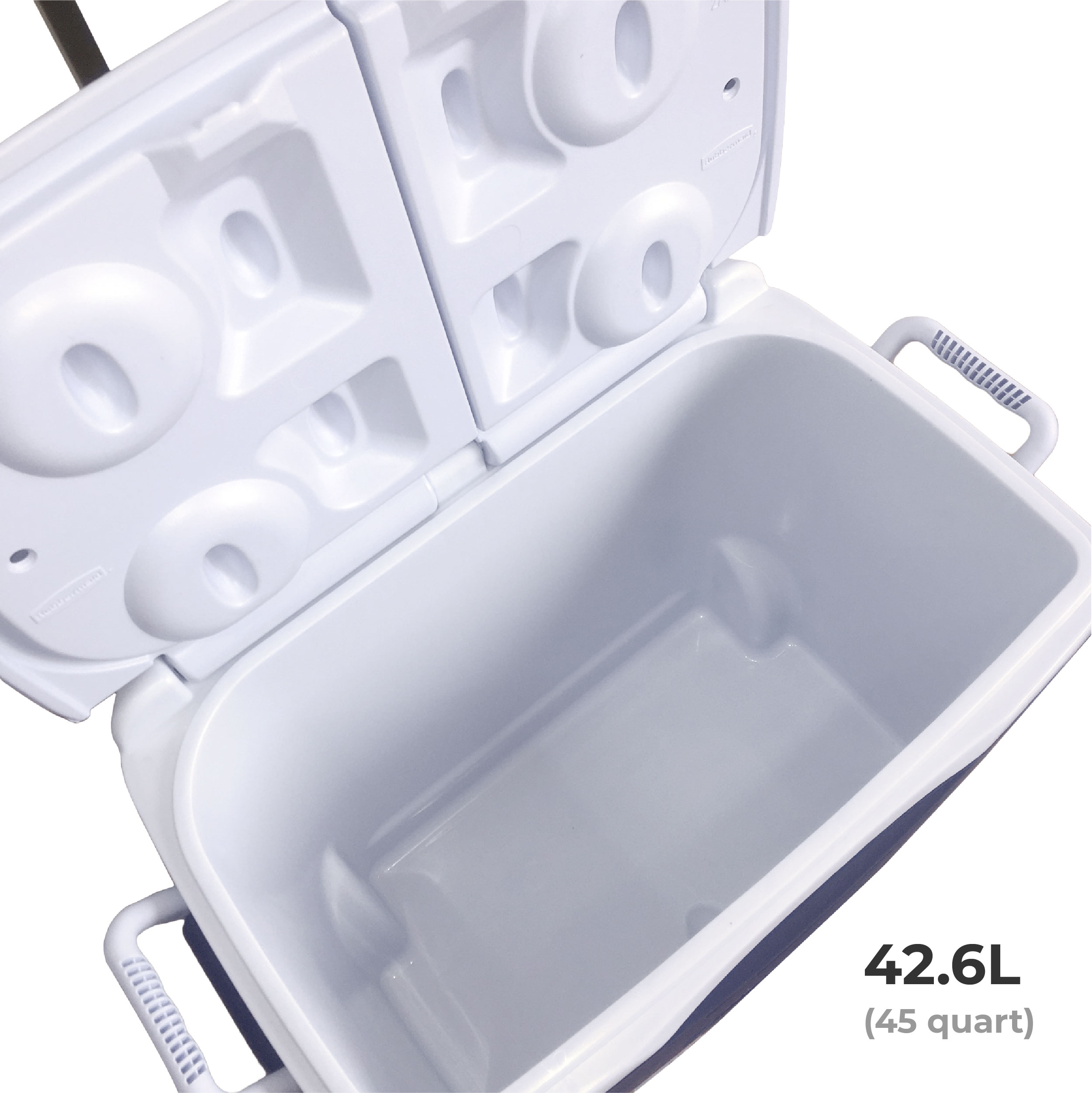 Thùng đá Rubbermaid 42,6L giữ nhiệt siêu lâu, có bánh xe to và tay kéo vali tiện lợi | SAOVIETCO | FG2A9102MODBL