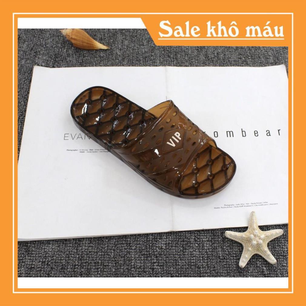 Dép lỗ VIP nhựa trong suốt đi trong nhà tắm nam nữ - DL023