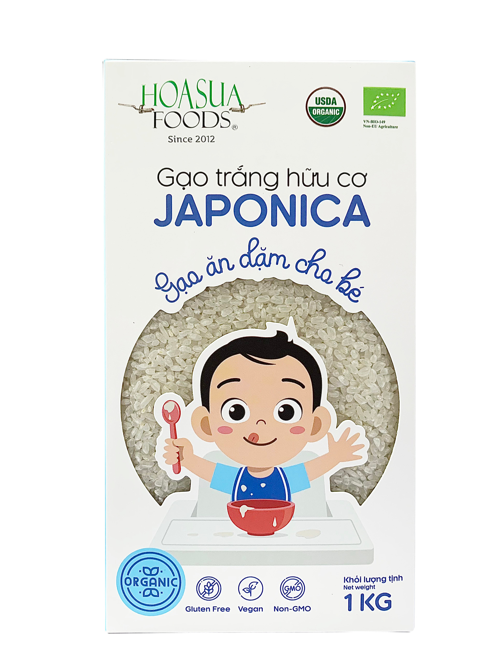 Gạo Japonica Hữu Cơ Hoa Sua Foods Mềm Dẻo Hạt Tròn 1Kg