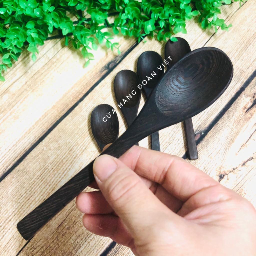 Muỗng Gỗ Mun Cao Cấp - Combo 5 Cây