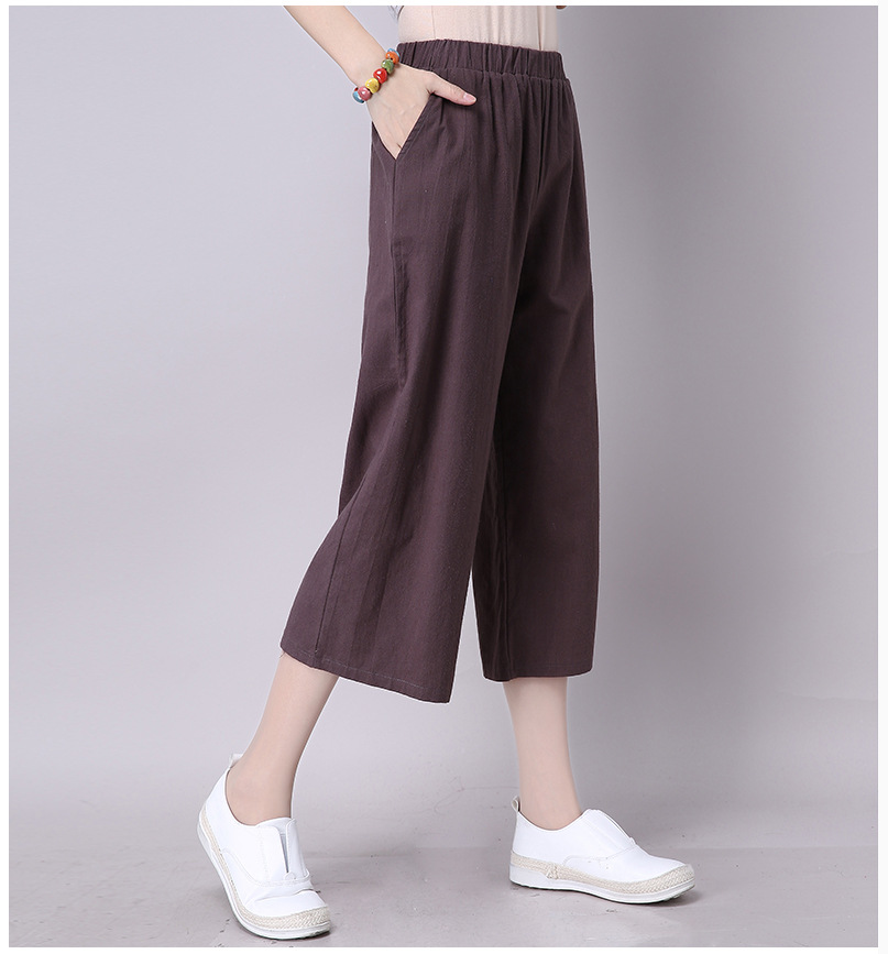 Quần lửng ống rộng nữ Nesa Shop, chất liệu Đũi nhập loại 1, vải mát, mềm mịn, freesize dưới 55kg