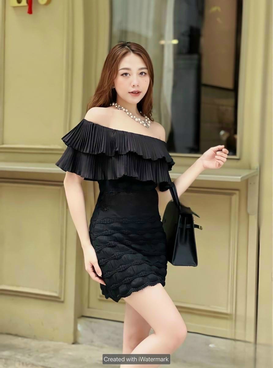 ĐẦM XỐP PHỒNG CÚP NGỰC PHỐI BÈO DẬP LY 2 MÀU Y HÌNH