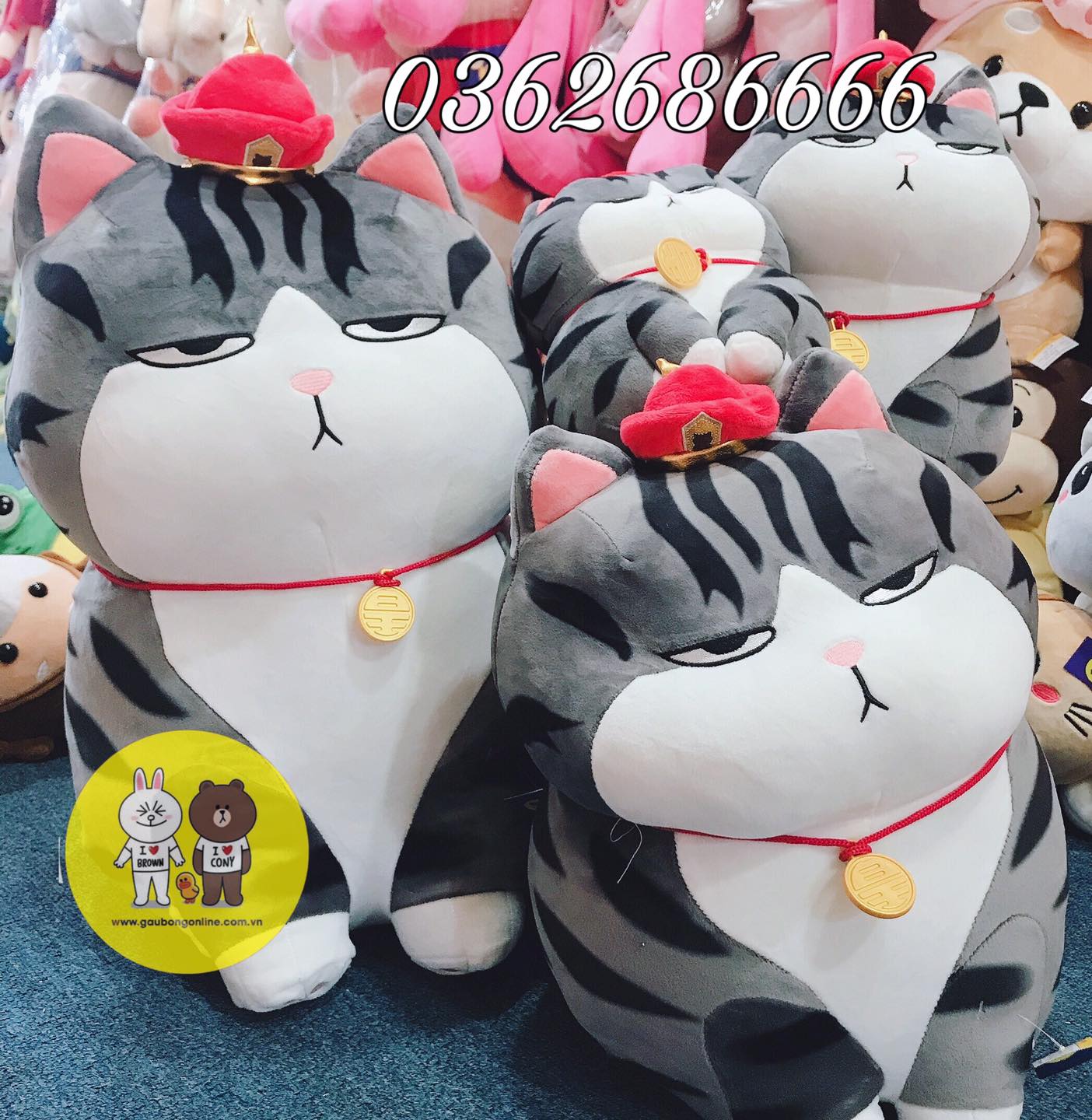 Gấu bông mèo hoàng thượng size mini 20cm