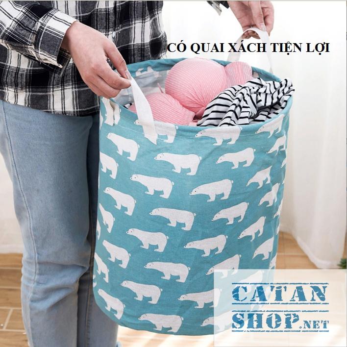 Sọt vải, Giỏ vải đựng quần áo bẩn để giặt chống thấm nước, đựng đồ chơi, đồ đa năng chống thấm nước GD539-W02MAU