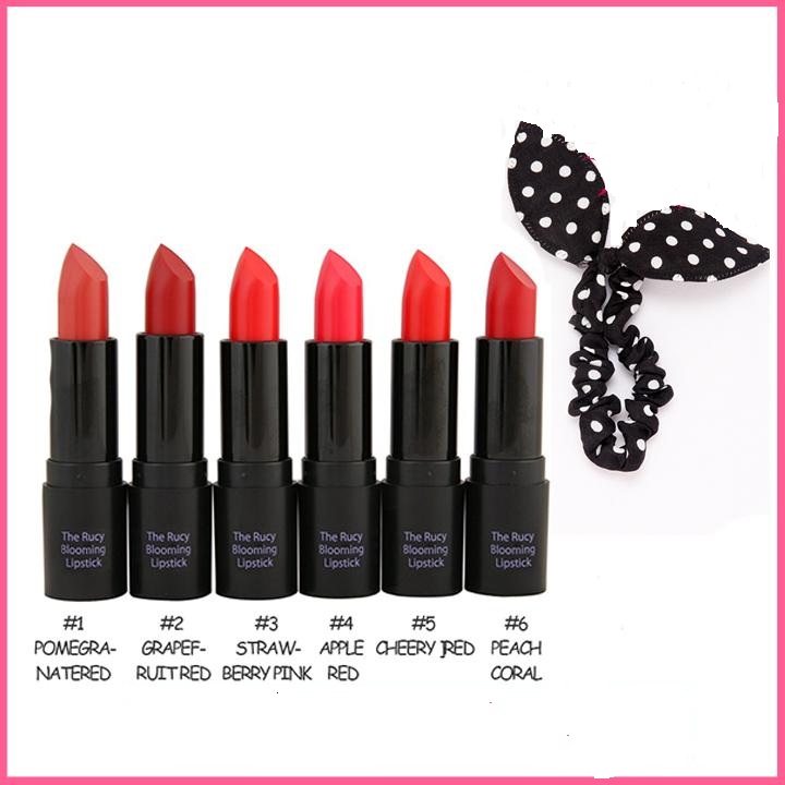 Son Lì Matte Bền Màu The Rucy Blooming Lipstick (3.5g) Tặng Băng đô mặt cười