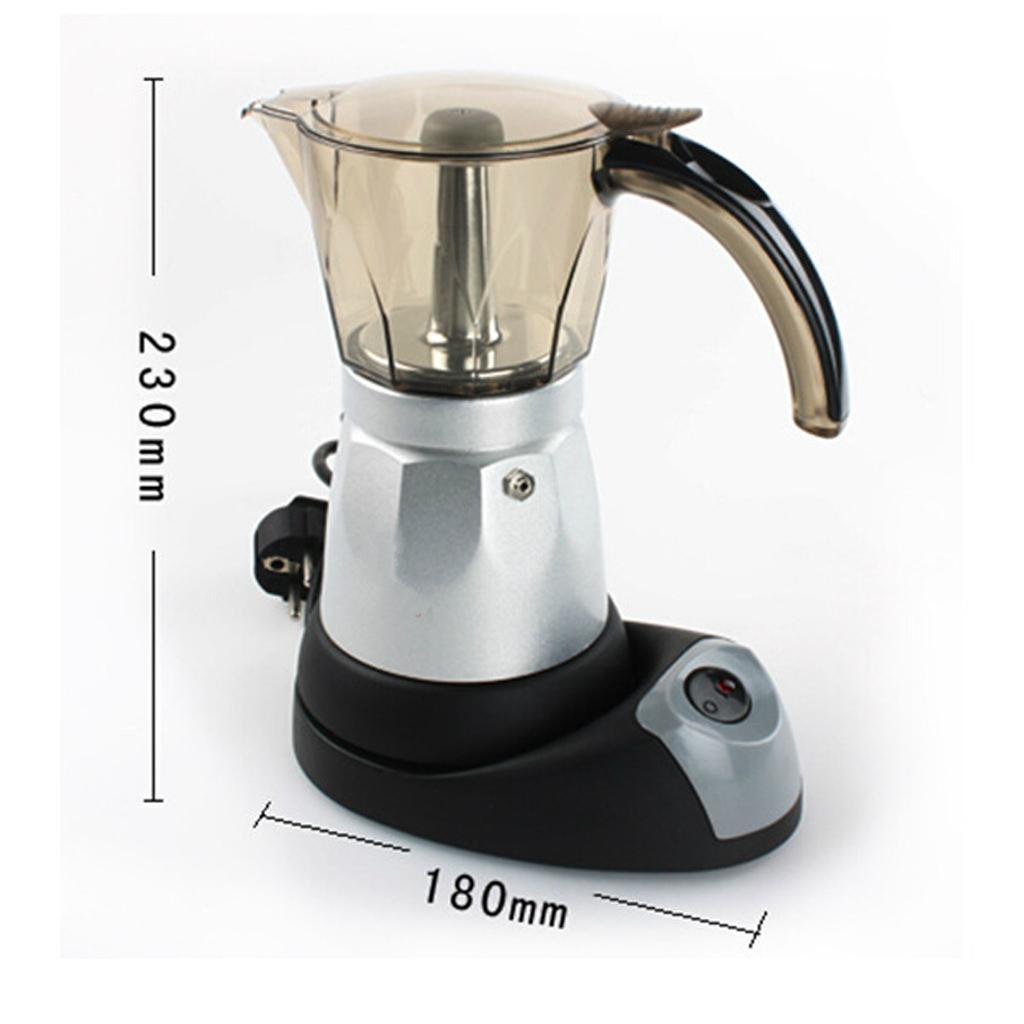 Portable 6 Cups Electric Espresso Coffee Maker Percolator Moka Pot EU Plug