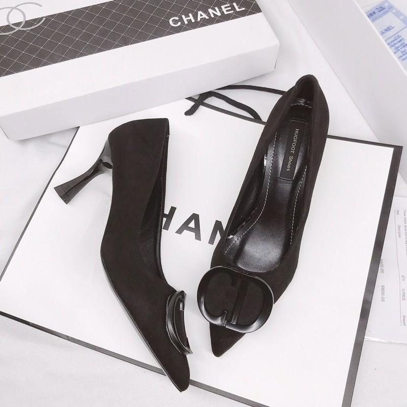 CG48 - Giày gót nhọn da lộn 7p