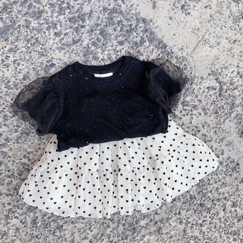 Váy Cho Bé Gái Chân Váy Cho Trẻ Em Cao Cấp Hoạ Tiết THE HOUSE KIDS Trái Tim