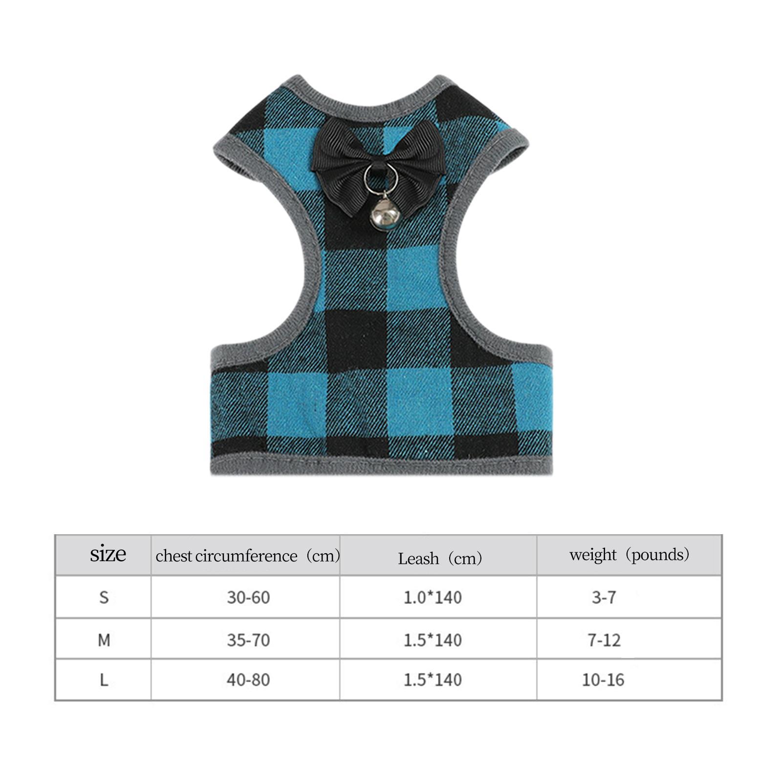 Dog Harness and Leash Set Harness Vest with Bowtie Bell Wearable Accessories