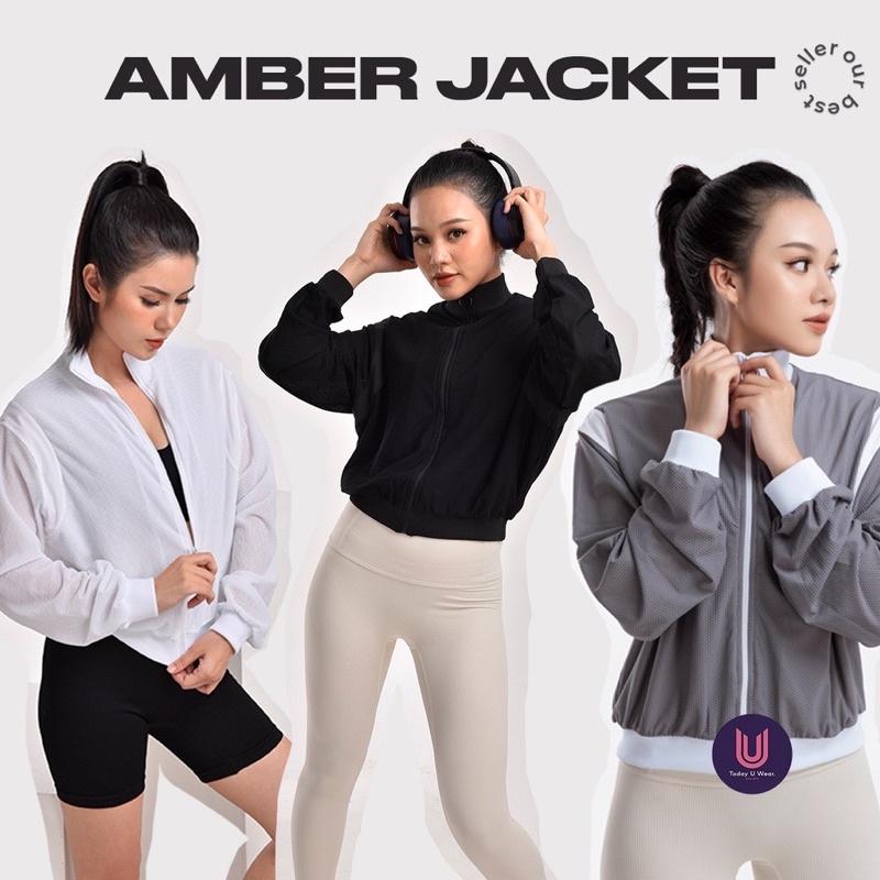 Áo Khoác Thể Thao Nữ Chắn Gió Che Nắng Amber Jacket ( chất liệu cao cấp, mỏng nhẹ, đạp xe, thấm hút tốt)