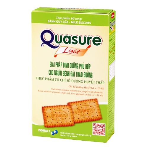 Combo 3 hộp Bánh Quy Quasure Light Sữa hộp 140 gram Bibica - thực phẩm dành cho người ăn kiêng, tiểu đường