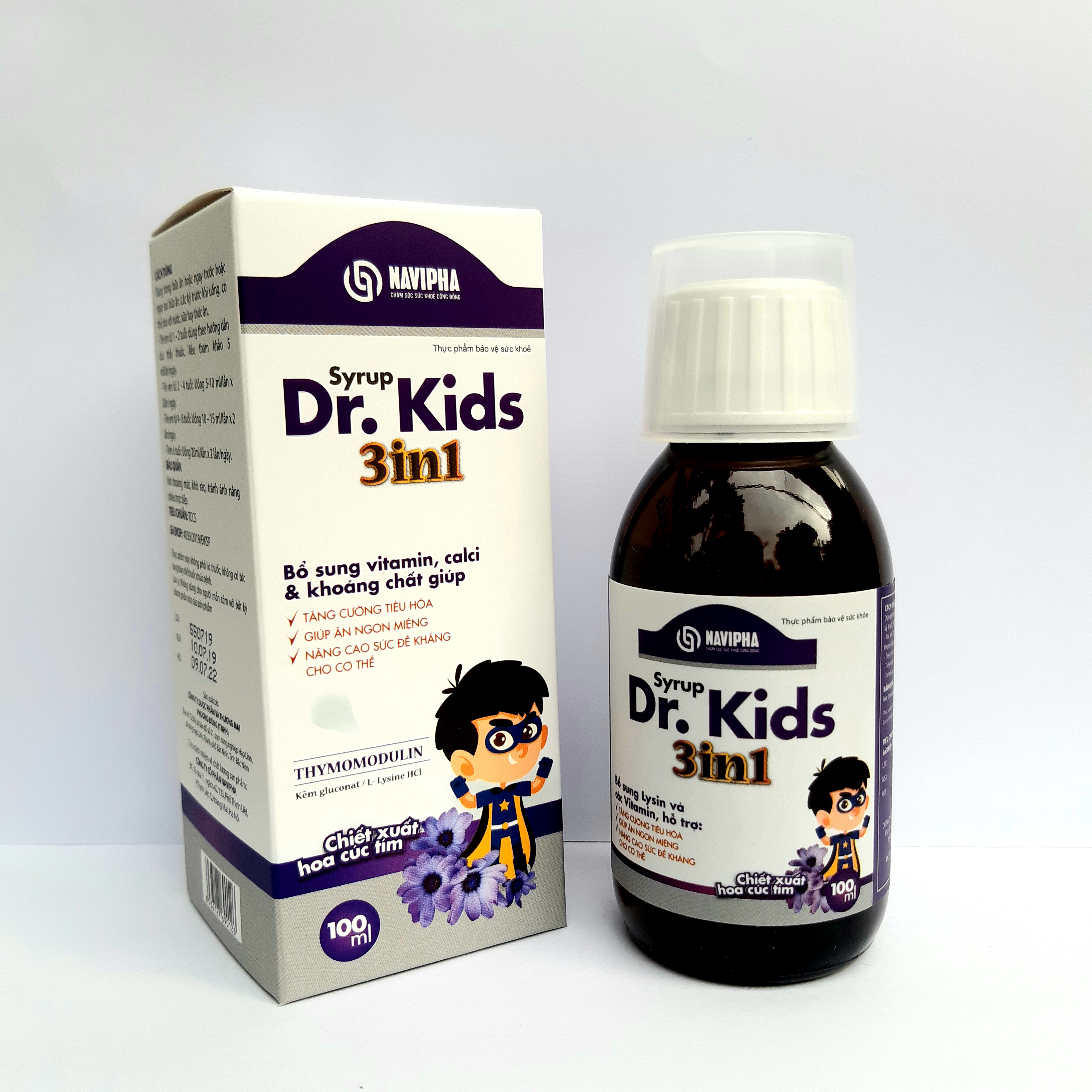 Thực Phẩm Bảo Vệ Sức Khỏe Syrup Dr.Kids 3in1 Giúp Trẻ Tăng Cường Tiêu Hóa, Ăn Ngon Miệng, Tăng Sức Đề Kháng