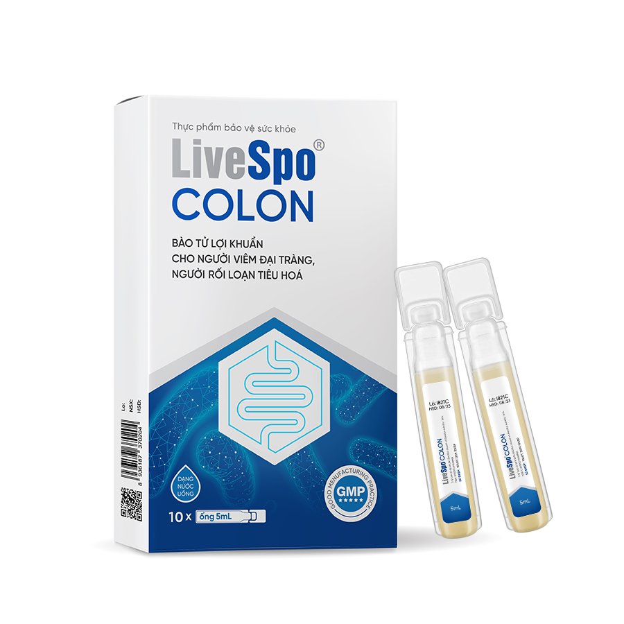 Men vi sinh LiveSpo Colon cho người viêm đại tràng, táo bón tiêu chảy (Hộp 10 ống x 5ml)