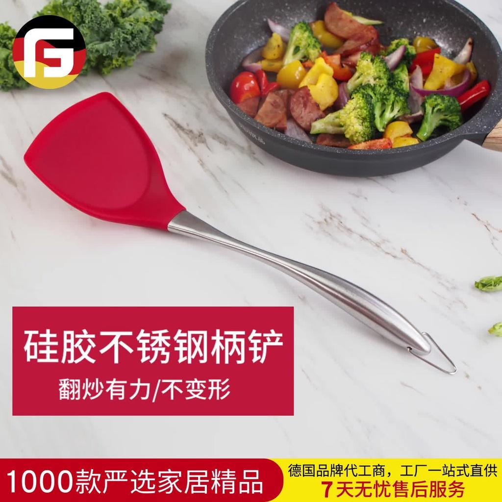 Xẻng Lật Đầu Silicon Thân Thép Không Gỉ Chịu Nhiệt Cao An Toàn Cho Sức KHỏe