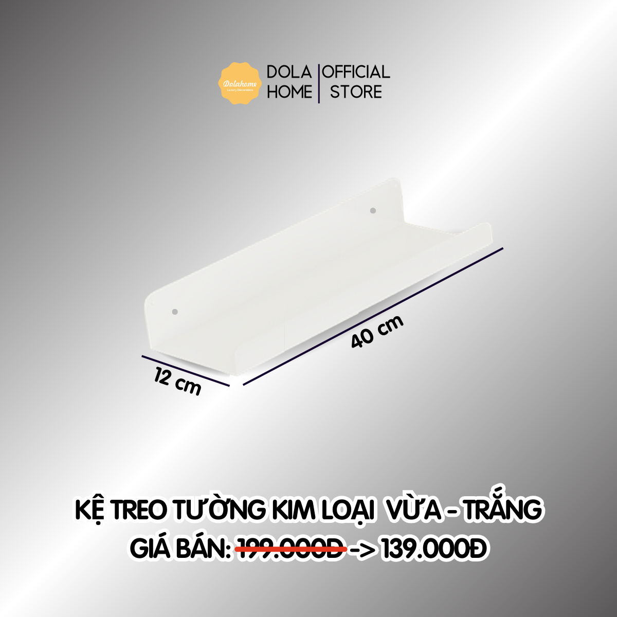 Kệ treo tường sắt sơn tĩnh điện cao cấp Dola Home. Kệ để đồ tiện dụng, kệ decor trang trí nhà cửa, phòng khách