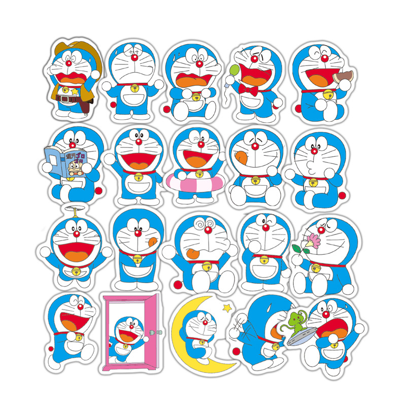 Bộ 61 miếng Sticker hình dán Đô rê mon