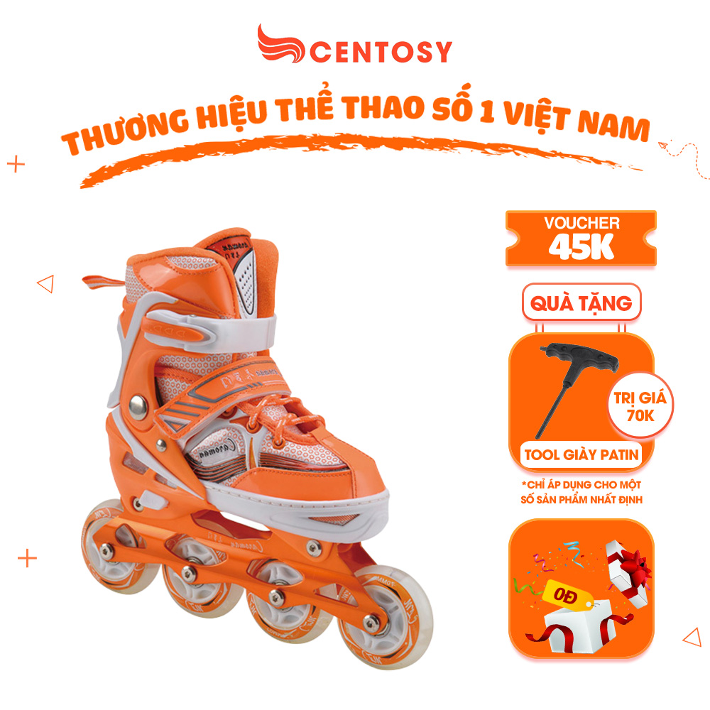 Giày Patin Trẻ Em Centosy Caroman K600 - Có Bánh Phát Sáng, Phanh Chân An Toàn