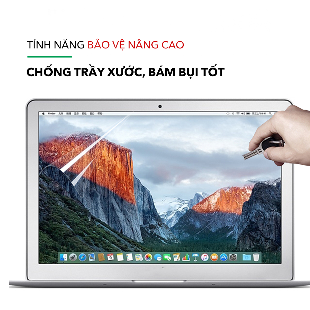 Miếng Dán màn hình HD dành cho Mácbook Air 2022 M2, Dán màn hình Mácbook Pro 2022 M2 - Quà Tặng Giấy Lau Màn - Hàng Chính Hãng