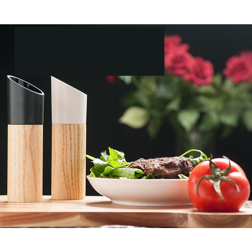 Salt Pepper Grinder Adjustable Ceramic Rotor Wood Shakers Mill Spices black