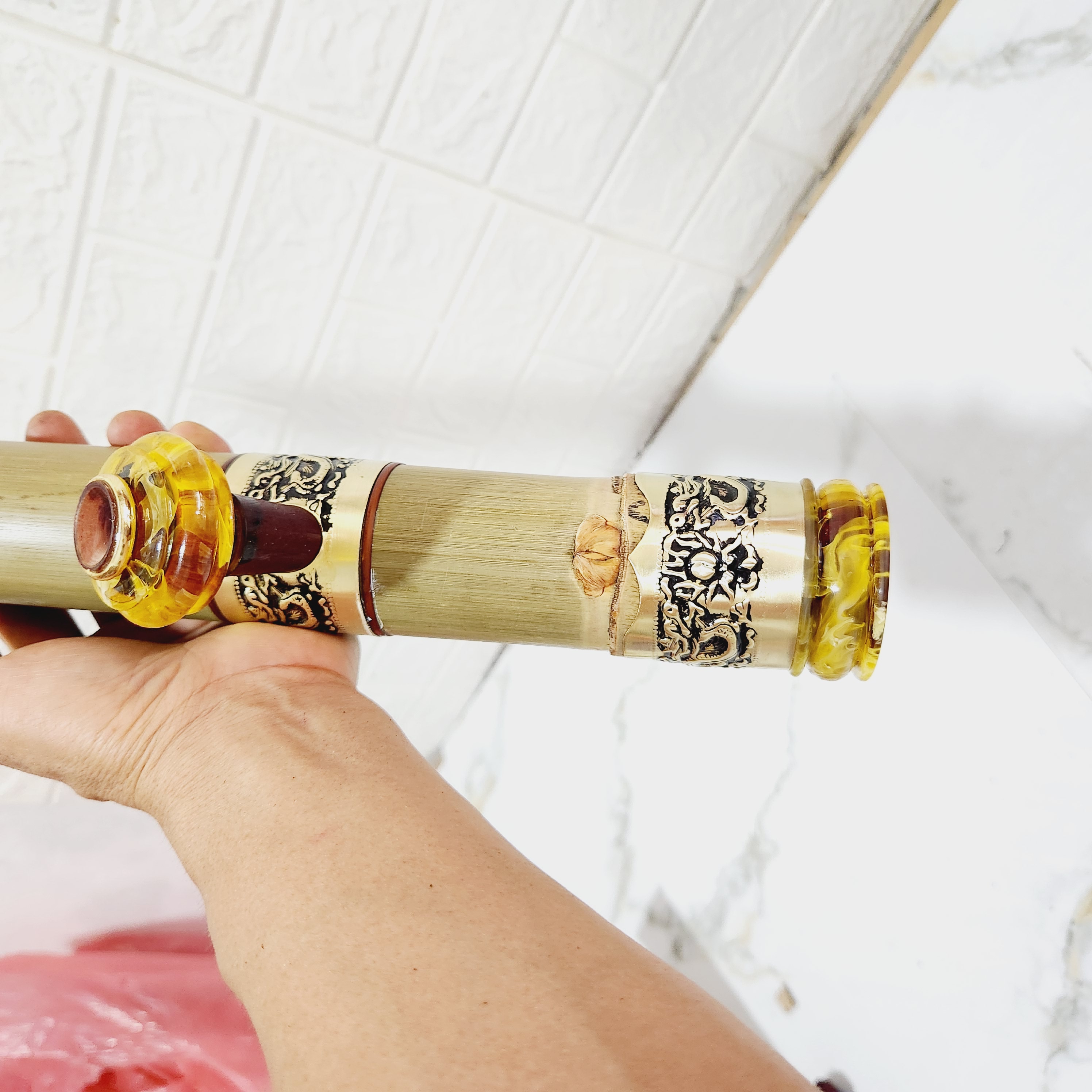 Điếu nữa bọc đồng nổi dài 68cm