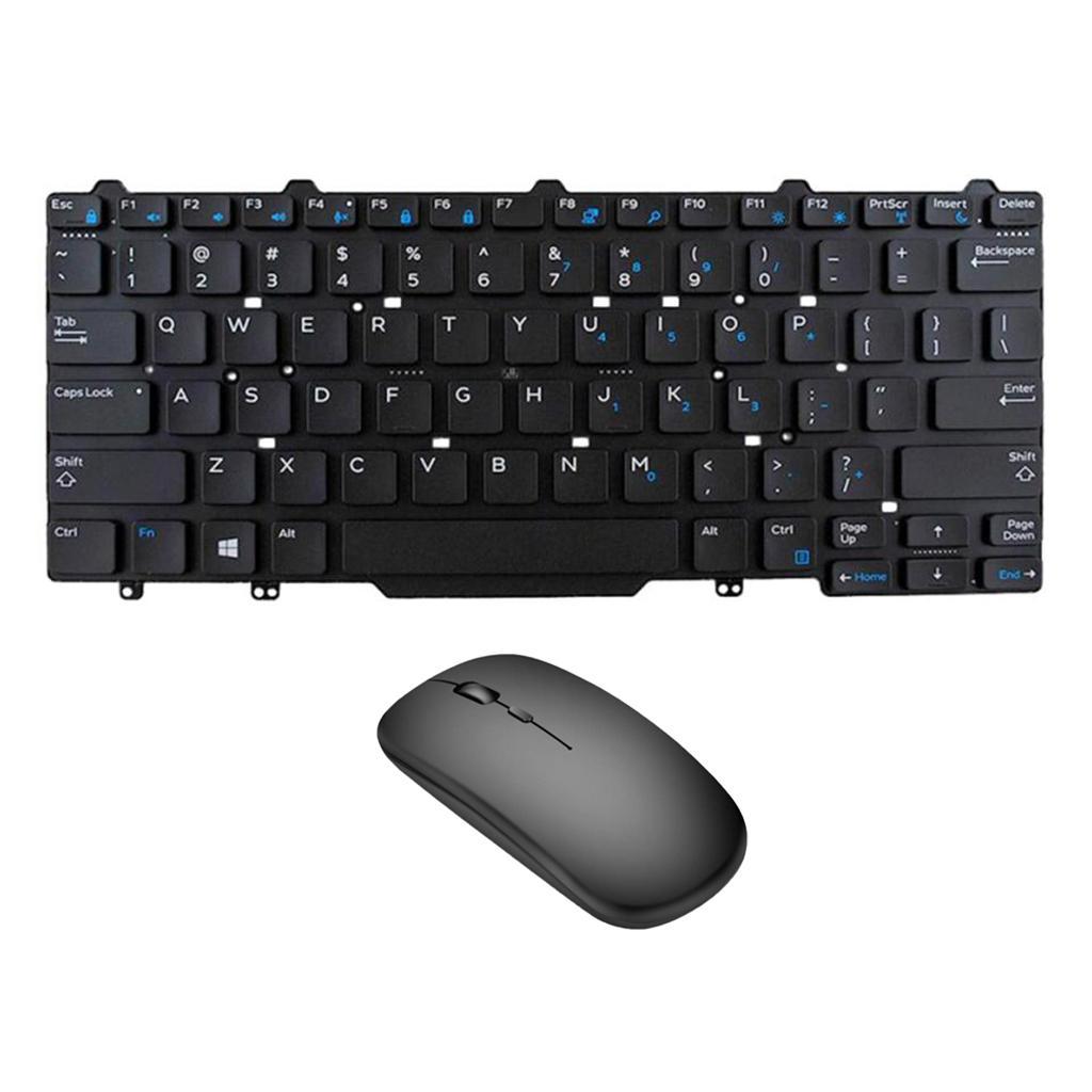 For Dell Latitude 3340 US English Keyboard+Mini Recharge Wireless Mouse Black