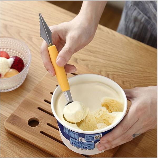 Combo 2 Muỗng 2 Đầu Inox Làm Bingsu Múc Kem Trái Cây Chuyên Dùng