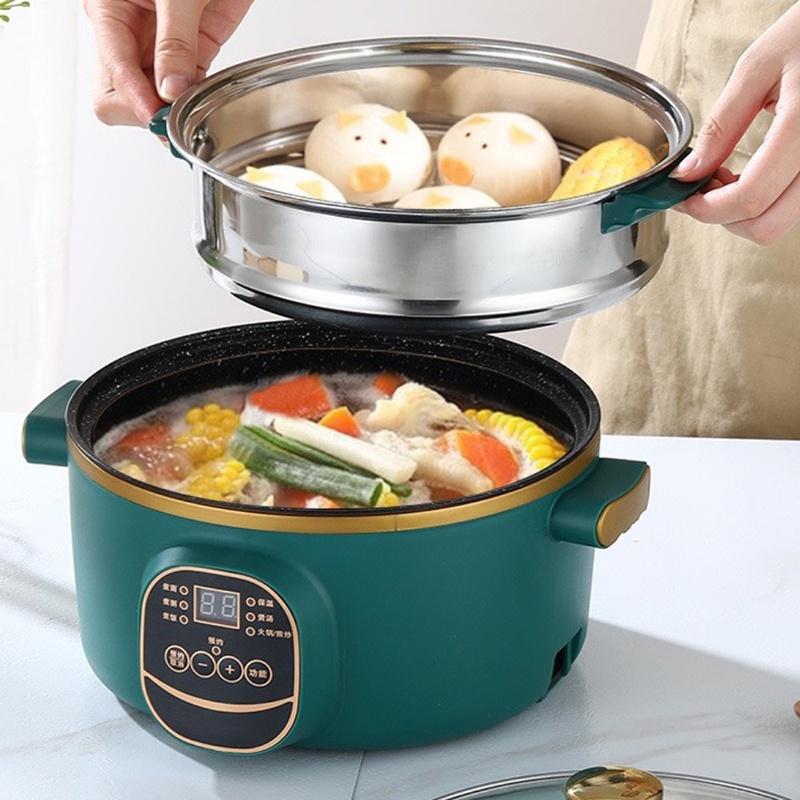 Nồi điện đa năng ELECTRIC COOKER POT dung tích 2.4L, công suất 800W.6 chế độ nấu - tặng kèm khay hấp
