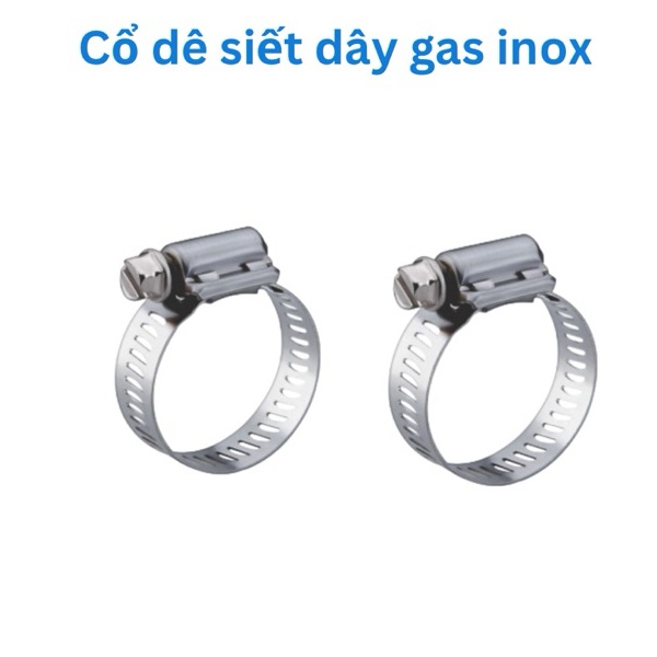 2 Cái Cổ Dê, Đai Siết Inox, Kẹp Siết Inox, Cố Định Ống Dẫn Gas - Hàng Chính Hãng