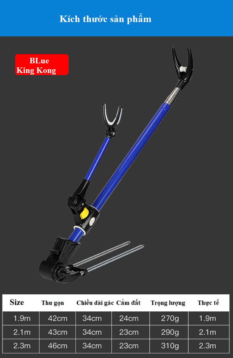 Chống Cần Câu Cá Câu đài Cao Cấp BLue KingKong Gác Cần Câu Đài KK13