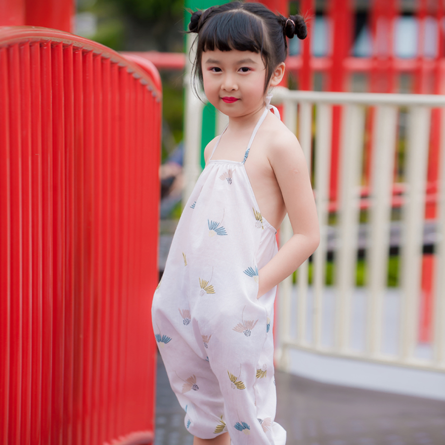 Jumpsuit họa tiết buộc dây 