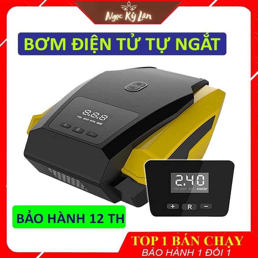 Bơm lốp ô tô, xe hơi điện tử tự ngắt, máy bơm lốp ô tô { bản cao cấp, xịn xò - màu vàng