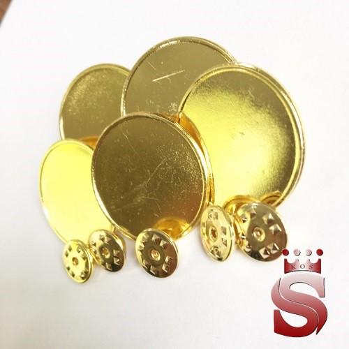Phôi huy hiệu có băng cài hình tròn màu vàng đường kính 3cm