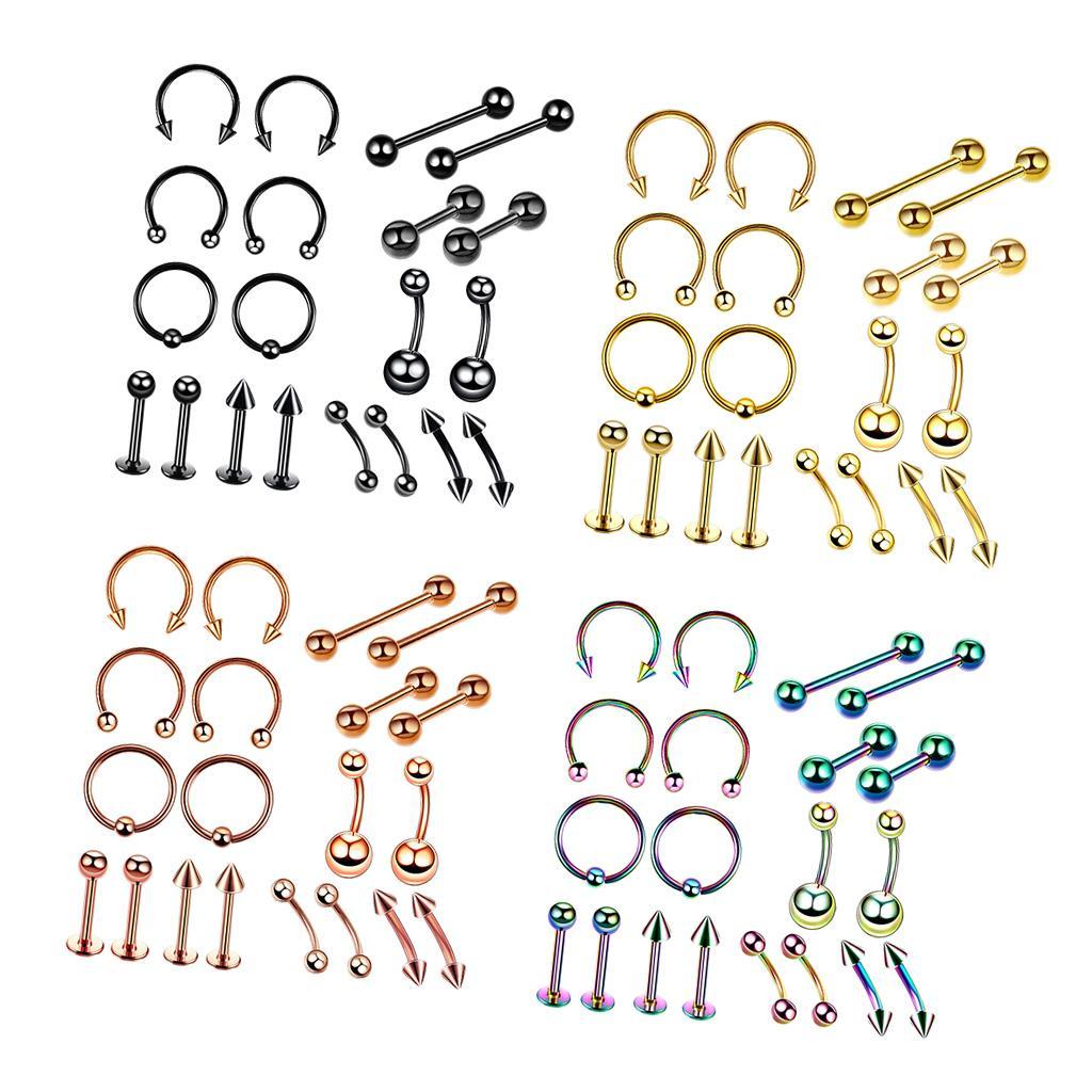 20Pcs Nose Lip Eyebrow Navel Belly Piercings 6mm