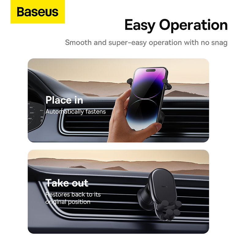 Đế giữ điện thoại Baseus Stable Gravitational Car Mount Air (Air Outlet Version) (Hàng chính hãng)