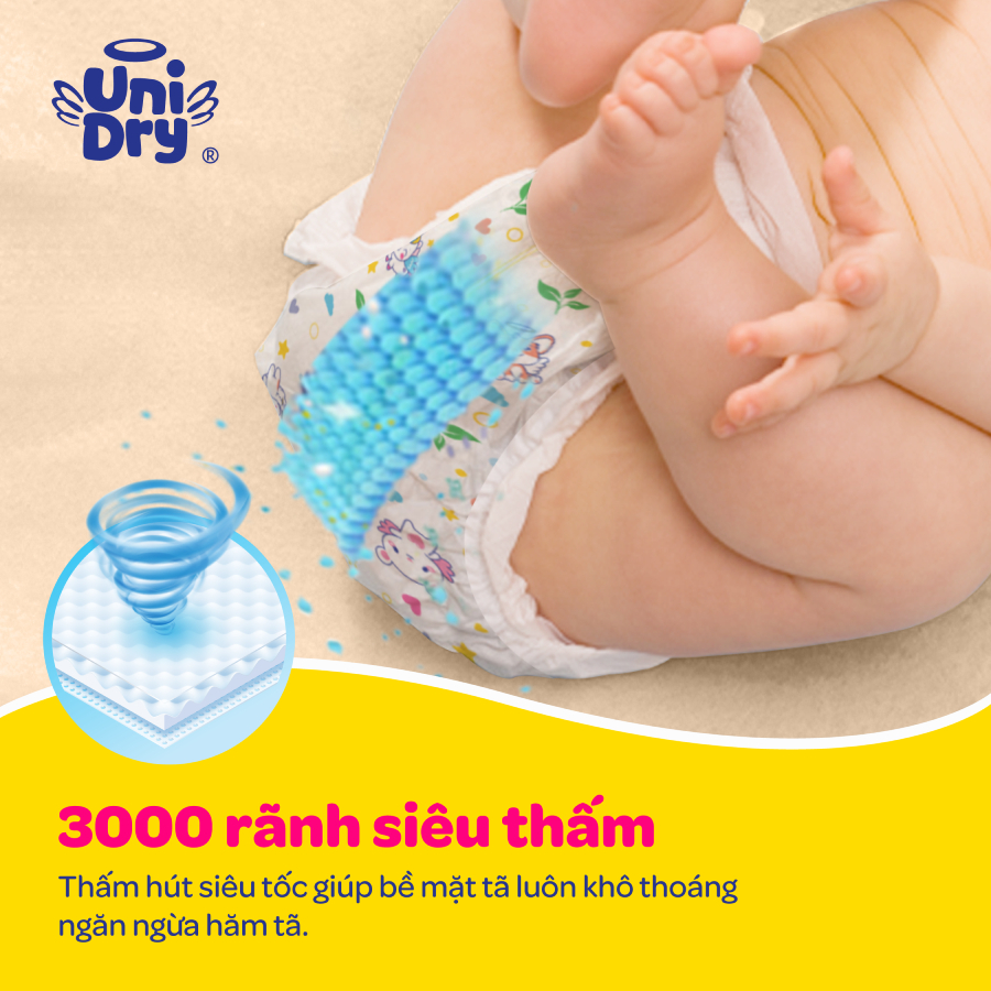 Tã quần UniDry Siêu khô thoáng mới size XXL - thùng 50 miếng