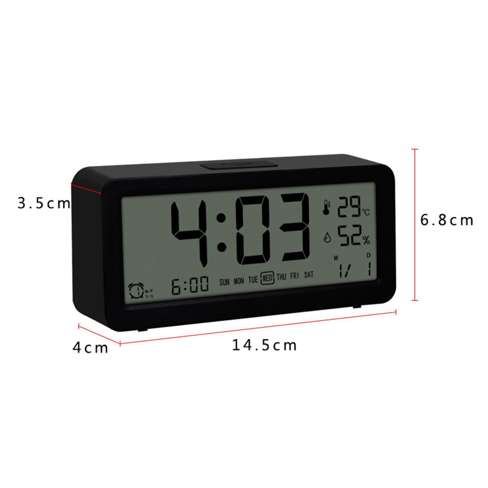 Digital Alarm Clock Temperature Humidity Display for Kids Tabletop Bedroom