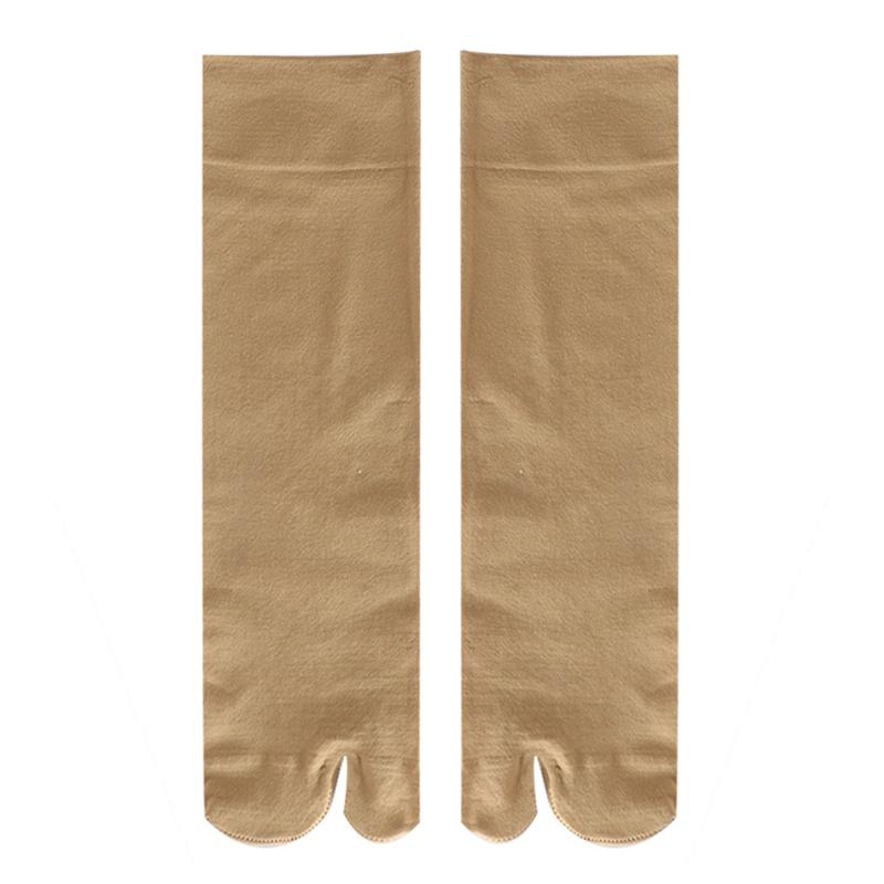 Set 5 Đôi Tất Nữ Cổ Cao Chống Nắng Màu Da Loại Tốt Dai, Tất Vớ Nữ Xỏ Ngón Vải Cotton Dày Dặn Cực Êm Chân, Khó Rách