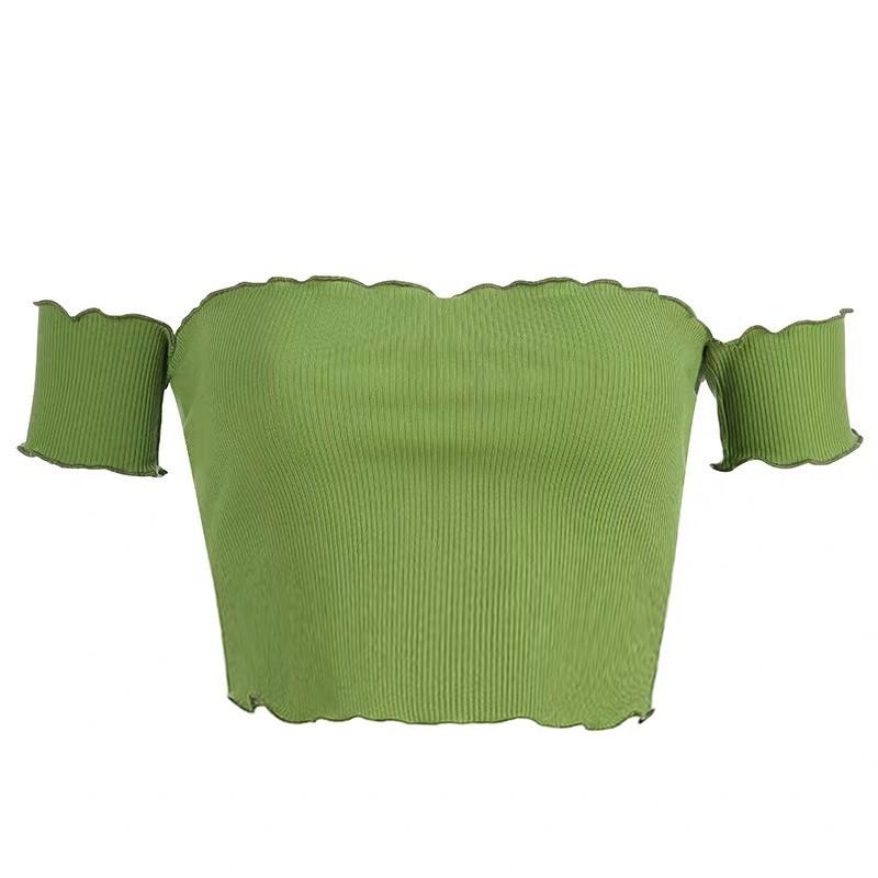 Áo croptop kiểu sexy JOY BABE form ôm thun xịn co giãn 4 chiều, trễ vai điệu đà, áo crop top kieu tay ngắn CRON 89 -4A