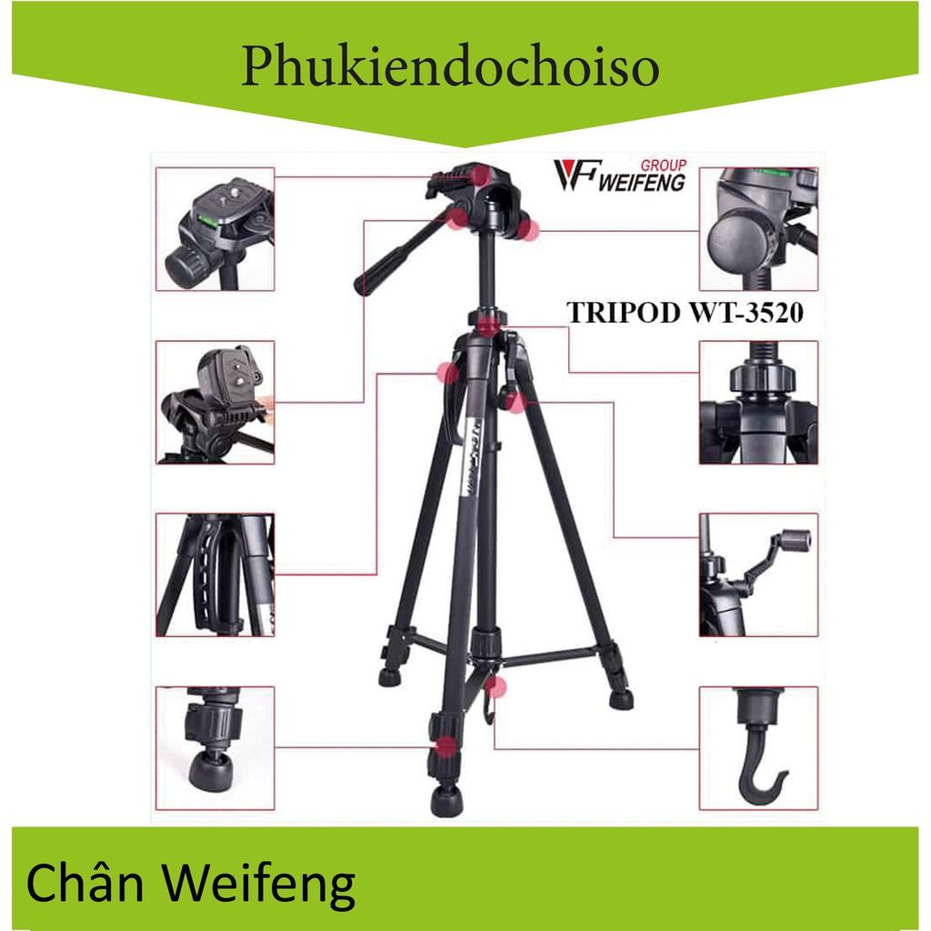 Chân máy ảnh Weifeng Tổng hợp +Tặng kèm giá đỡ điện thoại